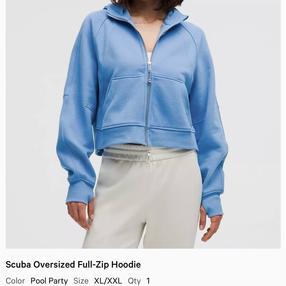 Lululemon NWT Scuba Oversized Full-Zip Hoodie in Pool Party Blue, XL/XXL